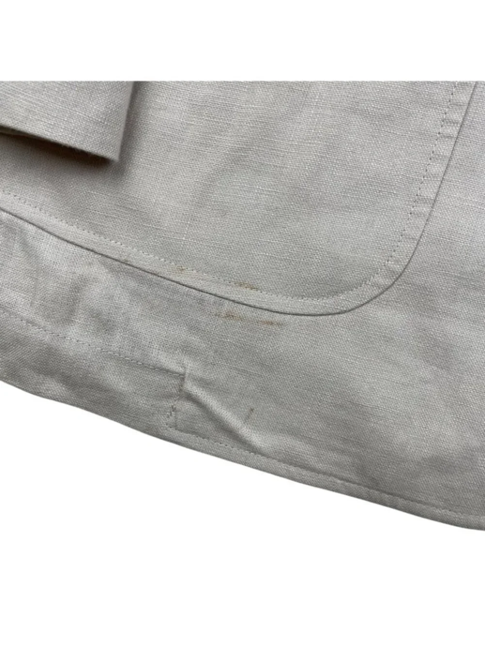 Alan Flusser Men’s 100% Linen 2-Button Blazer Jacket Beige • 46R | XL